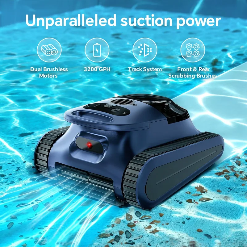 (Édition 2026) Seauto Crab Pro Nettoyeur de piscine robotisé sans fil, 45 000 Pa de puissance, escalade des parois,