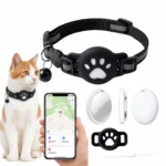 Collier GPS intelligent iOS et collier réfléchissant premium pour chat – Ensemble sécurisé et réglable anti-perte avec