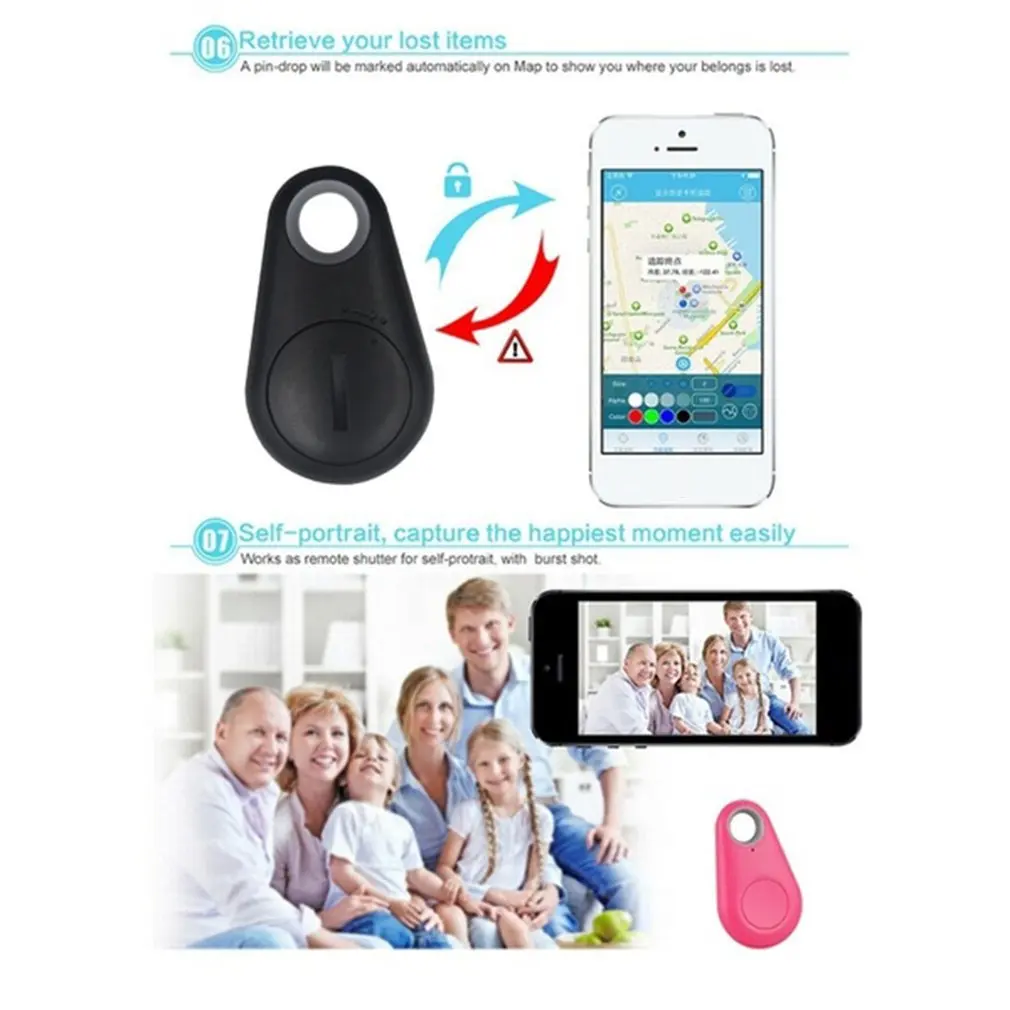 Mini mode chien intelligent animaux de compagnie Bluetooth 4.0 GPS Tracker Anti-perte alarme étiquette sans fil enfant
