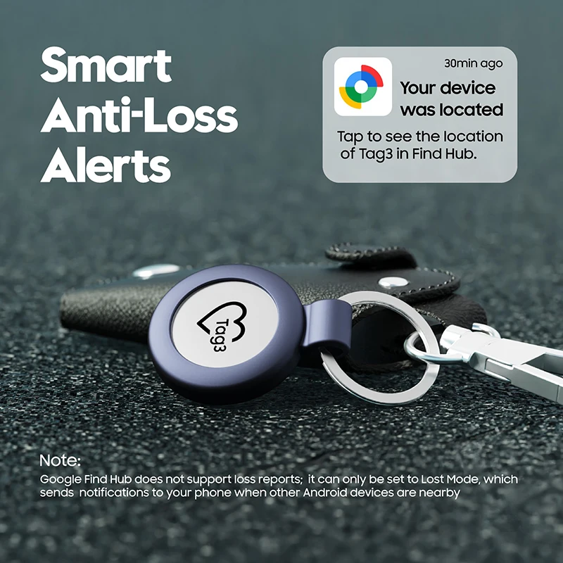 Traceur intelligent pour iOS et Android, anti-perte, GPS, pour animaux, clés, bagages, compatible avec Apple Find et