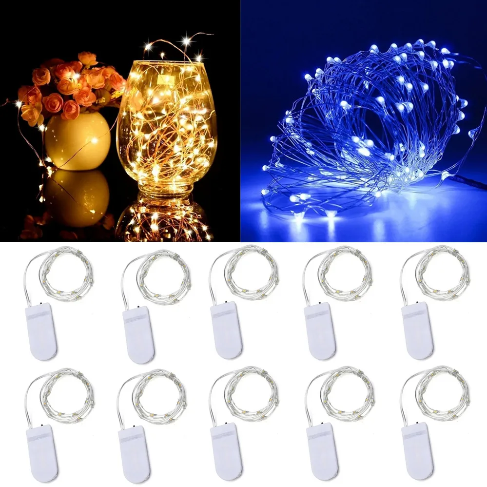 Guirlande lumineuse LED en fil de cuivre, 10 pièces, 6 pièces, guirlande lumineuse féerique de vacances, décor d'arbre