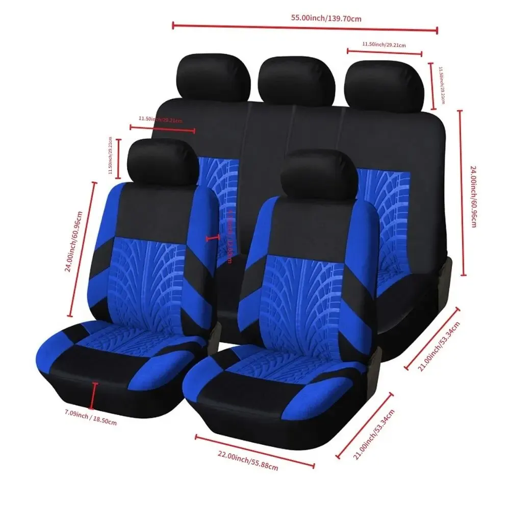 Ensemble complet de housses de siège de voiture, avant, fendu, arrière, banc, gril universel, SUV, berline, van,