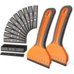 FOSHIO Lot de 2 grattoirs de nettoyage avec lames de rasoir de 4 pouces de large pour le retrait de papier peint, de