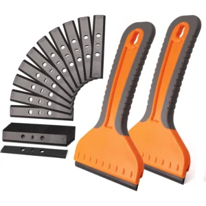 FOSHIO Lot de 2 grattoirs de nettoyage avec lames de rasoir de 4 pouces de large pour le retrait de papier peint, de