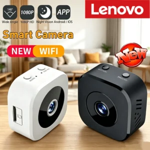 Caméra intelligente Wifi Full HD 4K Lenovo, mini caméra de surveillance de sécurité, audio bidirectionnel, détection de