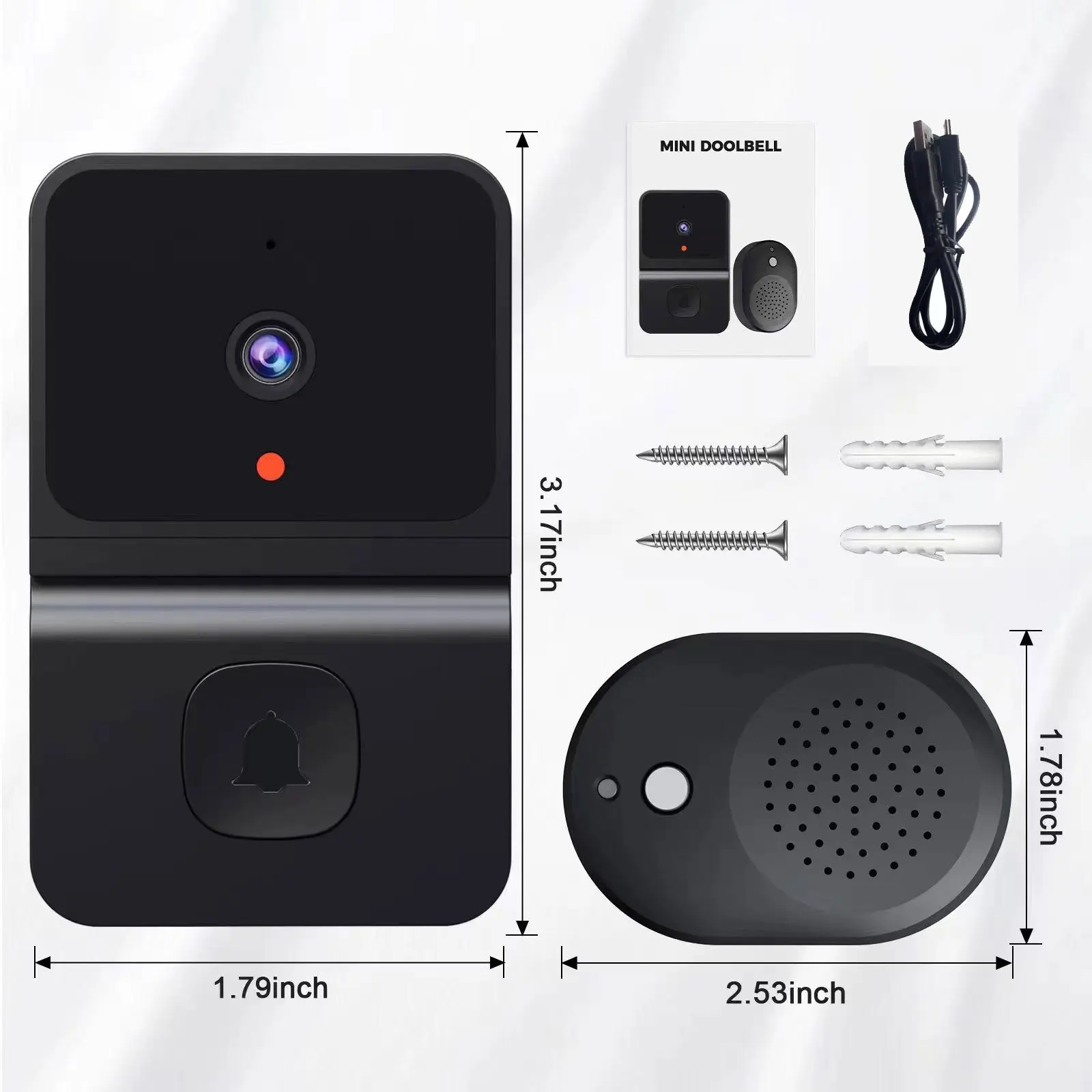 Sonnette vidéo WiFi pour maison intelligente, Protection de sécurité sans fil, caméra, sonnette de porte, interphone,