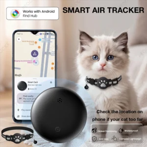 Collier GPS intelligent pour chat, anti-perte, étanche, avec boucle de sécurité réglable et réfléchissant, compatible