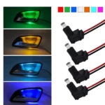 4 pièces - Lumière LED pour poignée de porte de voiture - Capuchon rond en forme de champignon - 4 mm - 12 V -