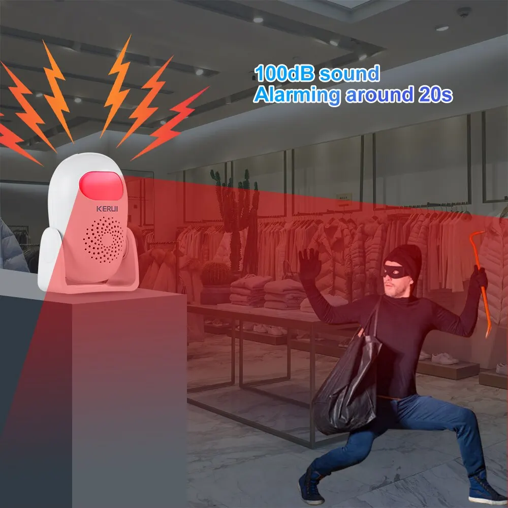 KERbiomM120-Détecteur de Mouvement Intelligent PIR Infrarouge Antivol, Sonnette de Bienvenue Tendance pour Garage,