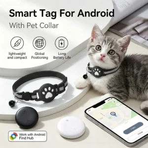 Traceur GPS intelligent compatible Google Find Hub pour collier de chat, localisateur d'objets, portefeuille, valise,