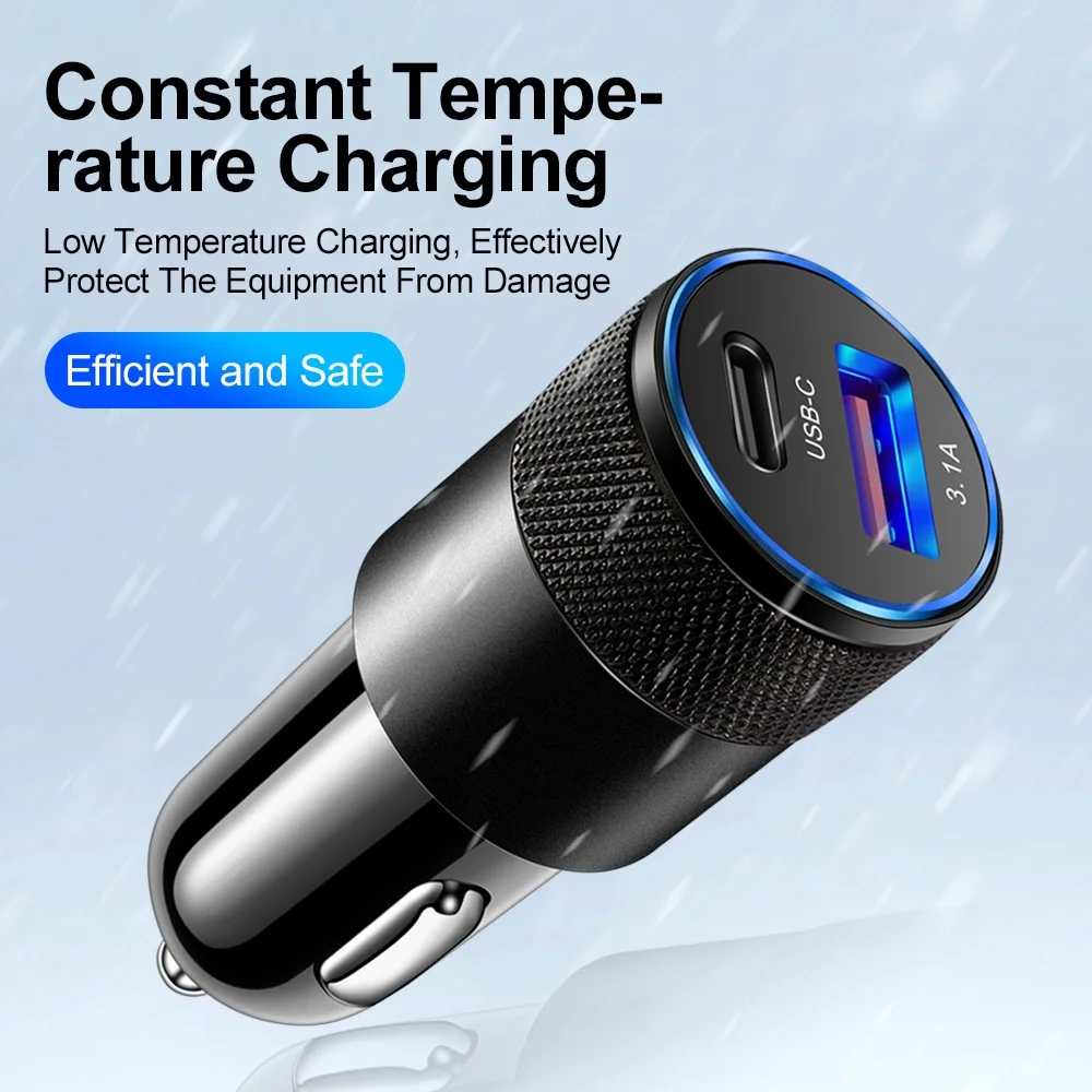 Chargeur de voiture USB Type C, adaptateur de téléphone à charge rapide pour Xiaomi Huawei PD, adaptateur de téléphone,