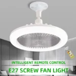Ventilateur de Plafond Rotatif avec Télécommande, Lampe d'Éclairage, Convertisseur, Base d'Éclairage, Chambre à