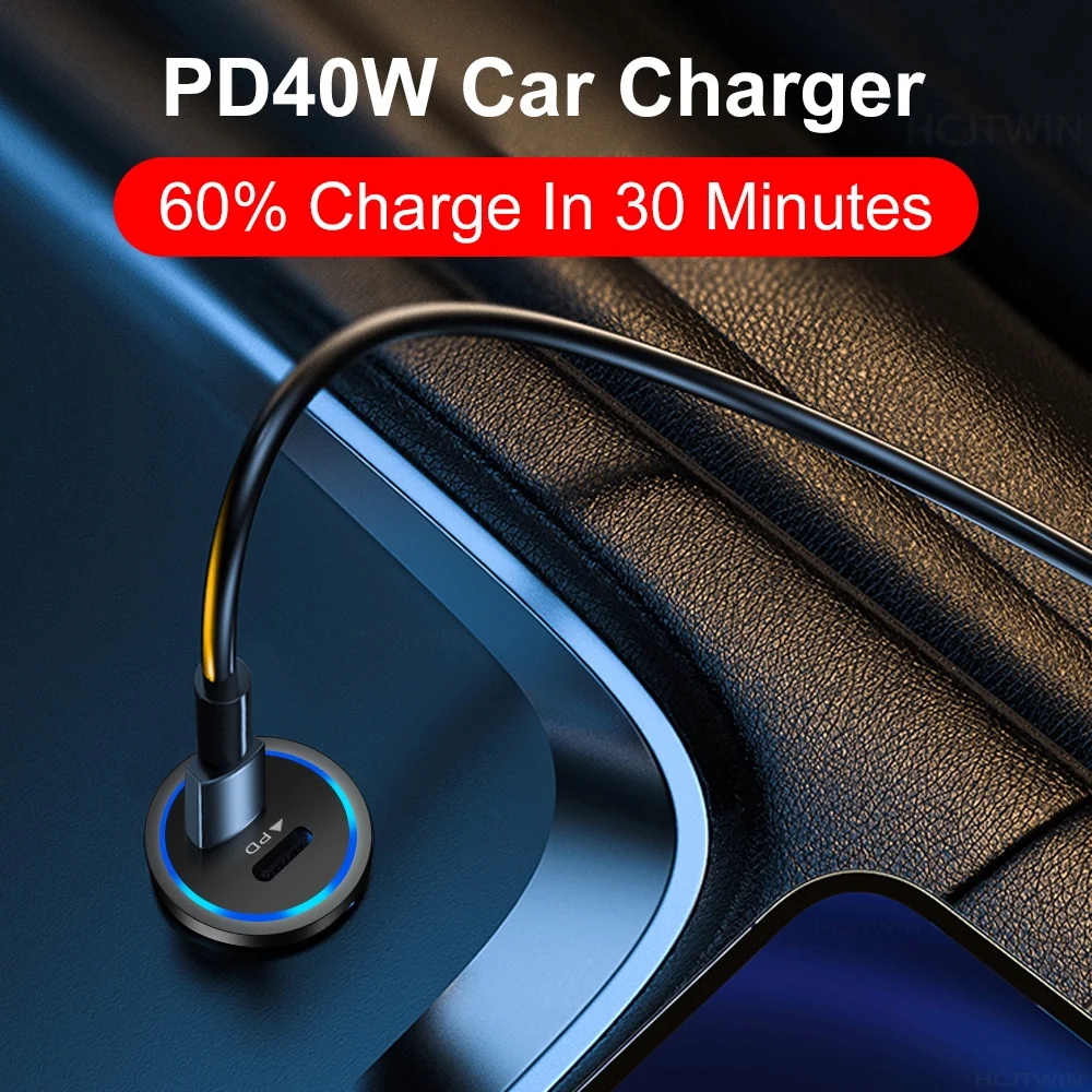 Chargeur de voiture USB Type C, adaptateur de téléphone à charge rapide pour Xiaomi Huawei PD, adaptateur de téléphone,