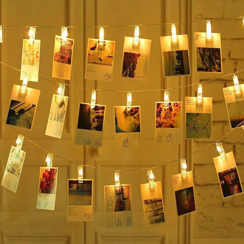 3m 20 LED Photo Clip fée chaîne lumières porte-carte guirlande lampe pour noël fête de mariage fée lumières décorations