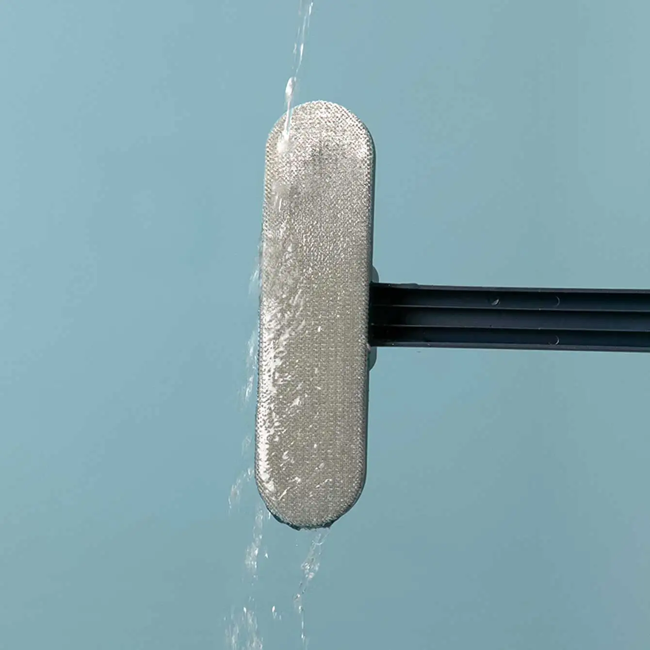 1 brosse multifonctionnelle à long manche pour fenêtres, brosse de nettoyage à double usage, humide et sèche, brosse