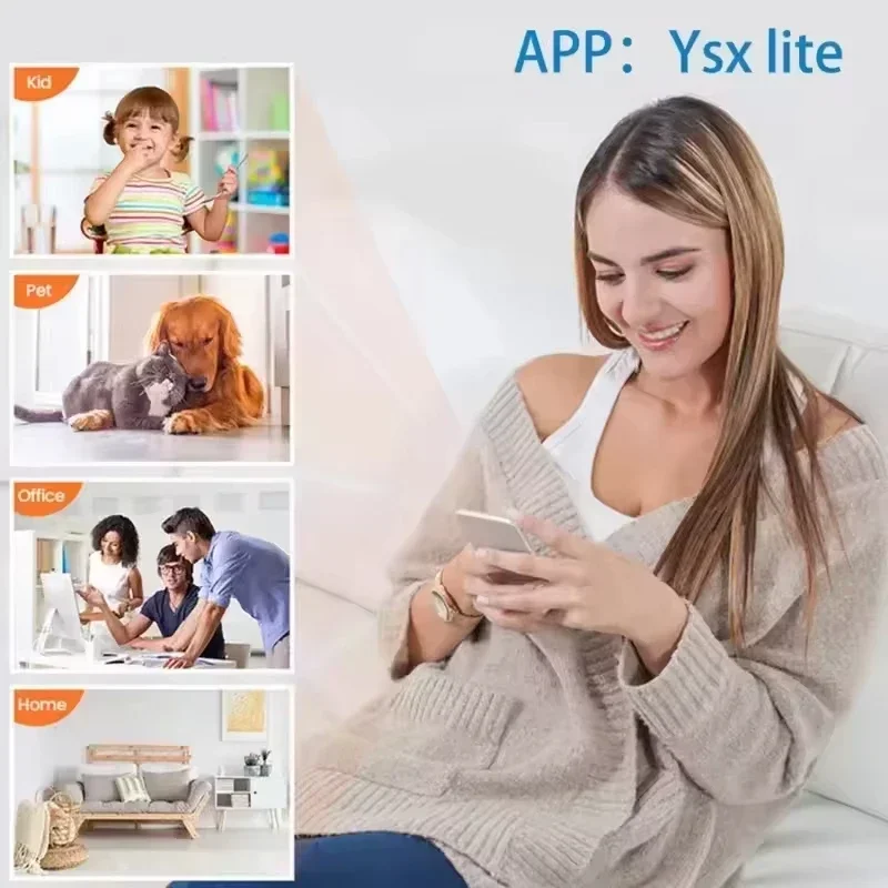 Caméra sans fil Lenovo 4K, caméra de surveillance de sécurité, vision nocturne, détection de mouvement, caméscope, mini