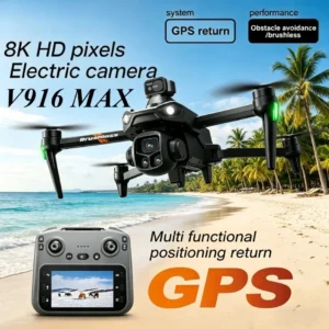 Drone original V916MAX GPS 8K HD avec retour automatique, double caméra 5G, télécommande avec écran, système