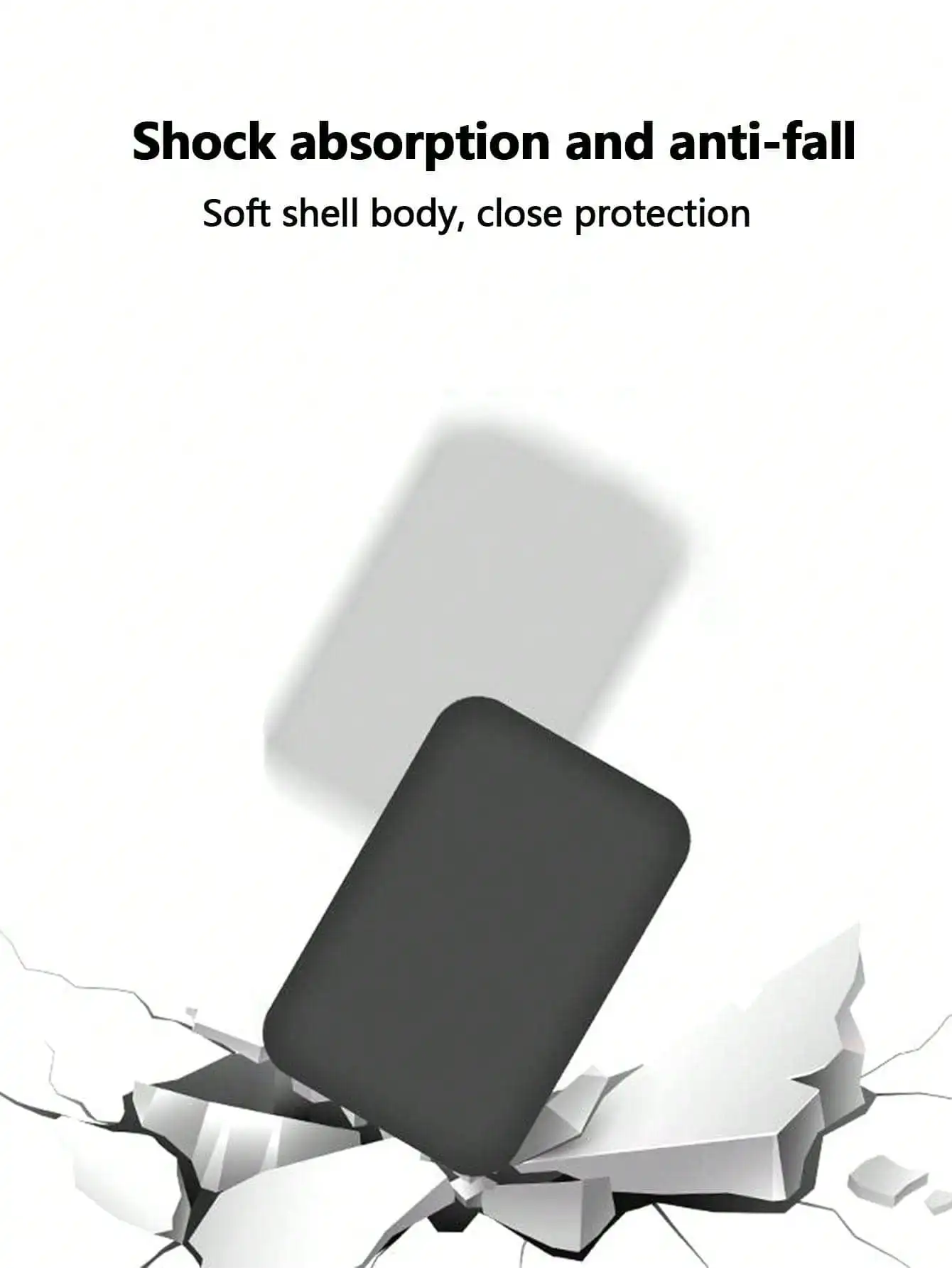 1 étui de protection noir en TPU pour chargeur, compatible avec la batterie externe sans fil MagSafe d'Apple