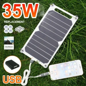 Panneau solaire Portable Sunpower 35W, plaque solaire 5V avec chargeur de stabilisation sécurisé USB pour téléphone de