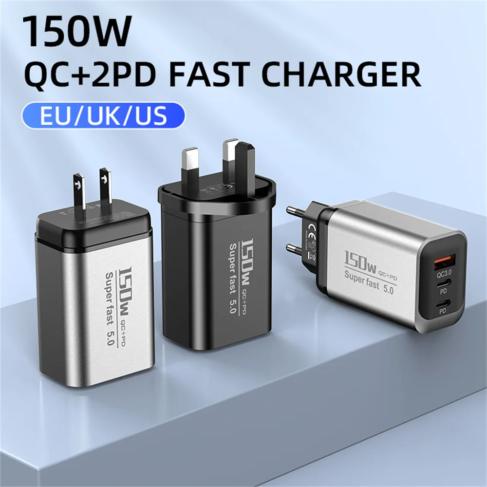 Chargeur USB Type C 150W, charge rapide USB QC3.0, adaptateur de voyage pour téléphone portable, compatible iPhone 17