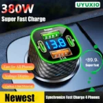 UYUXIO USB C chargeur de téléphone de voiture double PD 4 en 1 avec affichage de tension adaptateur de Charge Super