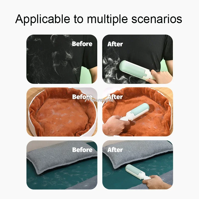 Épilateur électrostatique pour animaux de compagnie, brosse polyvalente pour vêtements, autocollant pour poils de chat