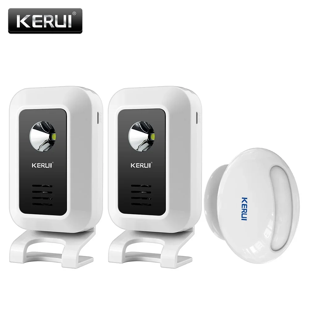 KERUI M7-Capteur de mouvement de bienvenue sans fil, alarme de sécurité, sonnette de porte, veilleuse LED, maison