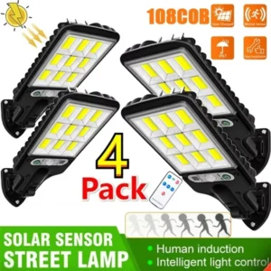 1/2/3/4 pièces lumières solaires extérieures 3 Modes 200COB lampadaire étanche capteur de mouvement éclairage de