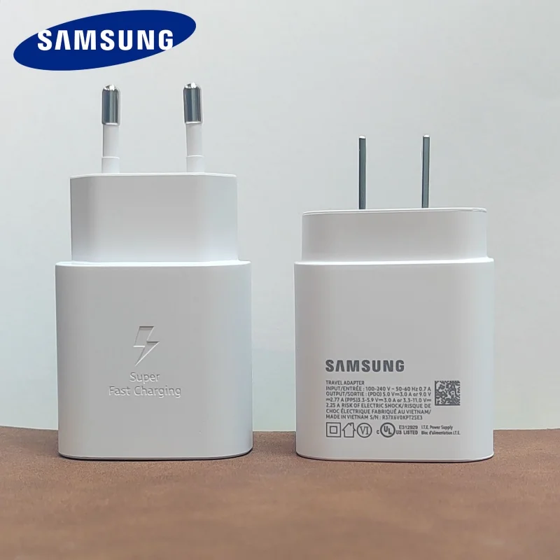 Chargeur SAMSUNG 25W Adaptateur 45W PD Type C Super Charge Rapide Samsung Galaxy S26 S25 S24 S23 S22 Ultra A54 A34
