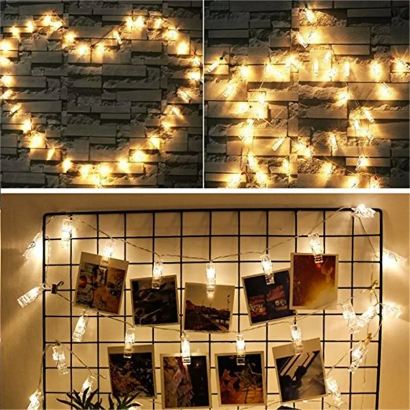 3m 20 LED Photo Clip fée chaîne lumières porte-carte guirlande lampe pour noël fête de mariage fée lumières décorations