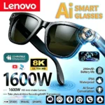 Lunettes intelligentes Lenovo AI avec caméra 1600W, contrôle tactile, enregistrement photo, assistant vocal,