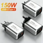 Chargeur USB Type C 150W, charge rapide USB QC3.0, adaptateur de voyage pour téléphone portable, compatible iPhone 17