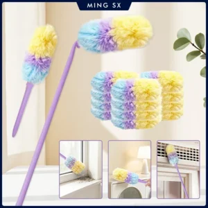 Brosse dépoussiérante électrostatique jetable avec manche réglable, recharges interchangeables pour la maison, le