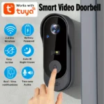 Sonnette vidéo intelligente Tuya WiFi pour la maison, caméra de porte bidirectionnelle HD extérieure 1080P, prise en