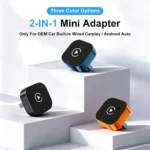 Adaptateur sans fil CarPlay et Android Auto 2-en-1 Vcarlinkplay, dongle CarPlay Plug & Play, convertit le CarPlay