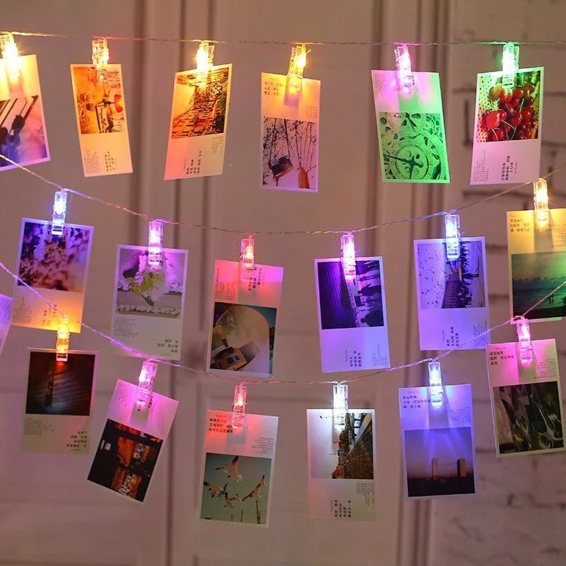 3m 20 LED Photo Clip fée chaîne lumières porte-carte guirlande lampe pour noël fête de mariage fée lumières décorations
