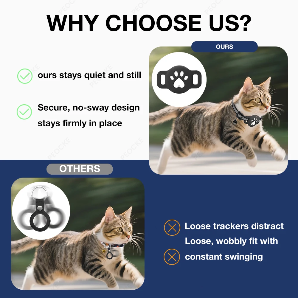 Collier GPS intelligent pour chat, anti-perte, étanche, avec boucle de sécurité réglable et réfléchissant, compatible