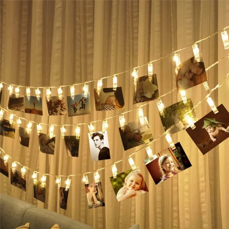 3m 20 LED Photo Clip fée chaîne lumières porte-carte guirlande lampe pour noël fête de mariage fée lumières décorations