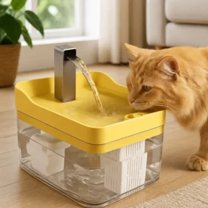 Fontaine à eau pour animaux de compagnie en acrylique transparent pour chats avec pompe de circulation, filtre