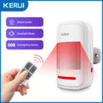 KERUI Détecteur de mouvement avec alarme, système d'alarme PIR Capteur de mouvement avec télécommande Capteur