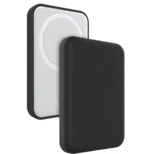 1 étui de protection noir en TPU pour chargeur, compatible avec la batterie externe sans fil MagSafe d'Apple
