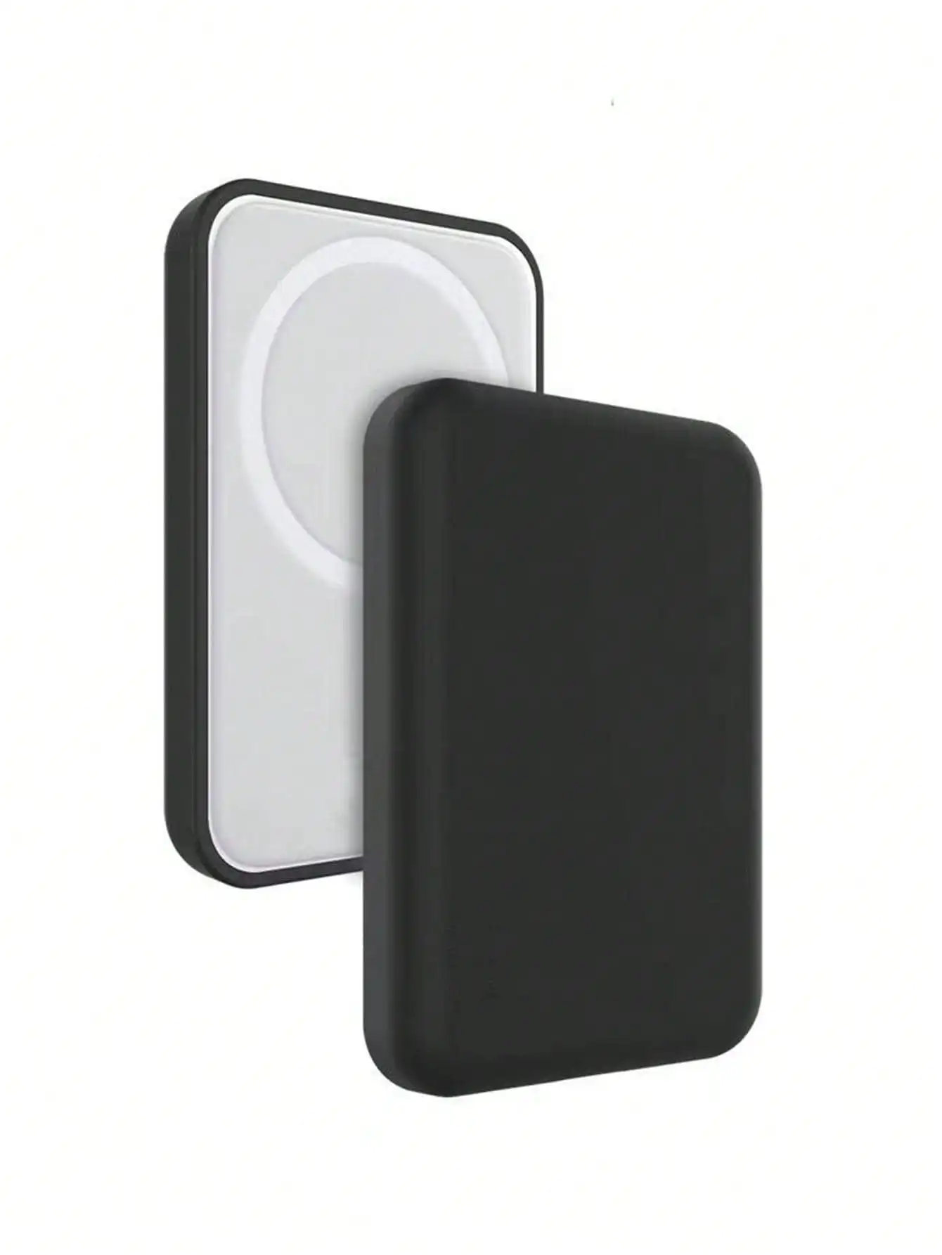 1 étui de protection noir en TPU pour chargeur, compatible avec la batterie externe sans fil MagSafe d'Apple