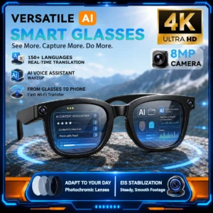Lunettes intelligentes IA avec caméra 800MP, enregistrement vidéo, reconnaissance photo IA, lunettes de soleil avec