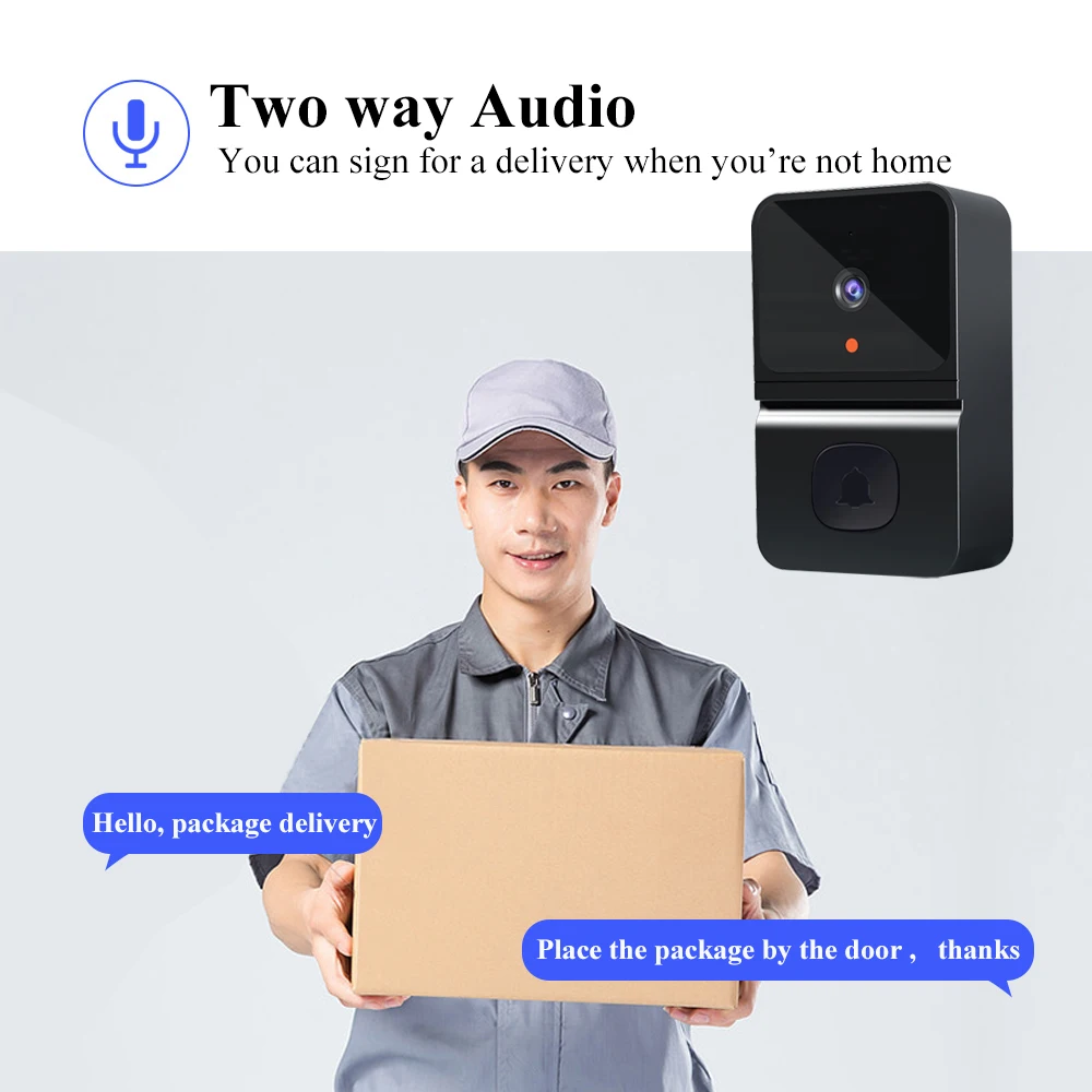 Sonnette vidéo WiFi pour maison intelligente, Protection de sécurité sans fil, caméra, sonnette de porte, interphone,