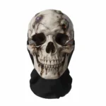Masque d'Halloween effrayant en forme de crâne élastique, masque de tête réaliste et créatif imprimé 2D, accessoire de