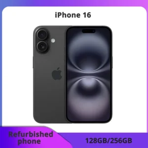 Téléphone reconditionné Apple iPhone 16 128/256 Go ROM 6,1 pouces Téléphone portable 5G Débloqué OLED Face ID A18 8 Go