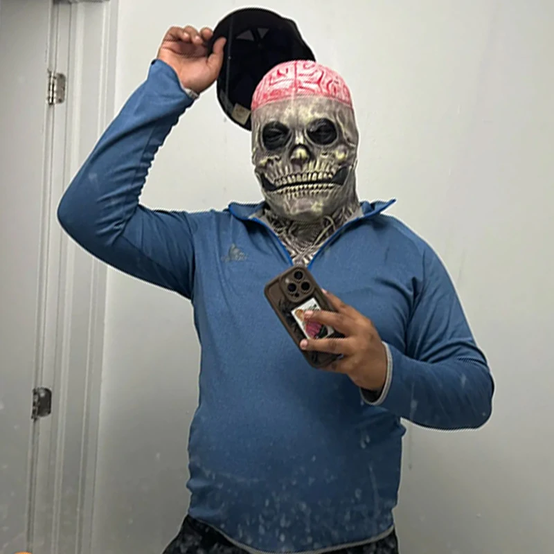 Masque de squelette de cerveau effrayant, couvre-chef de crâne, Cosplay, Zombies sanglantes, casque en Latex,