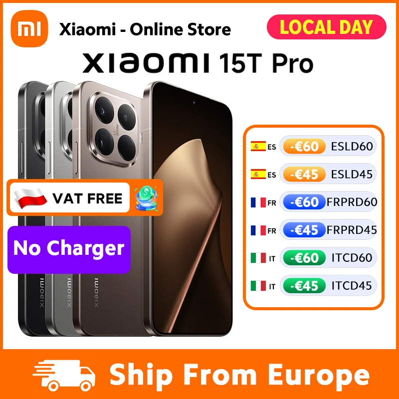 Xiaomi 15T Pro 5G, version mondiale, smartphone avec processeur MTK Dimensity 9400+, charge rapide HyperCharge 90W,