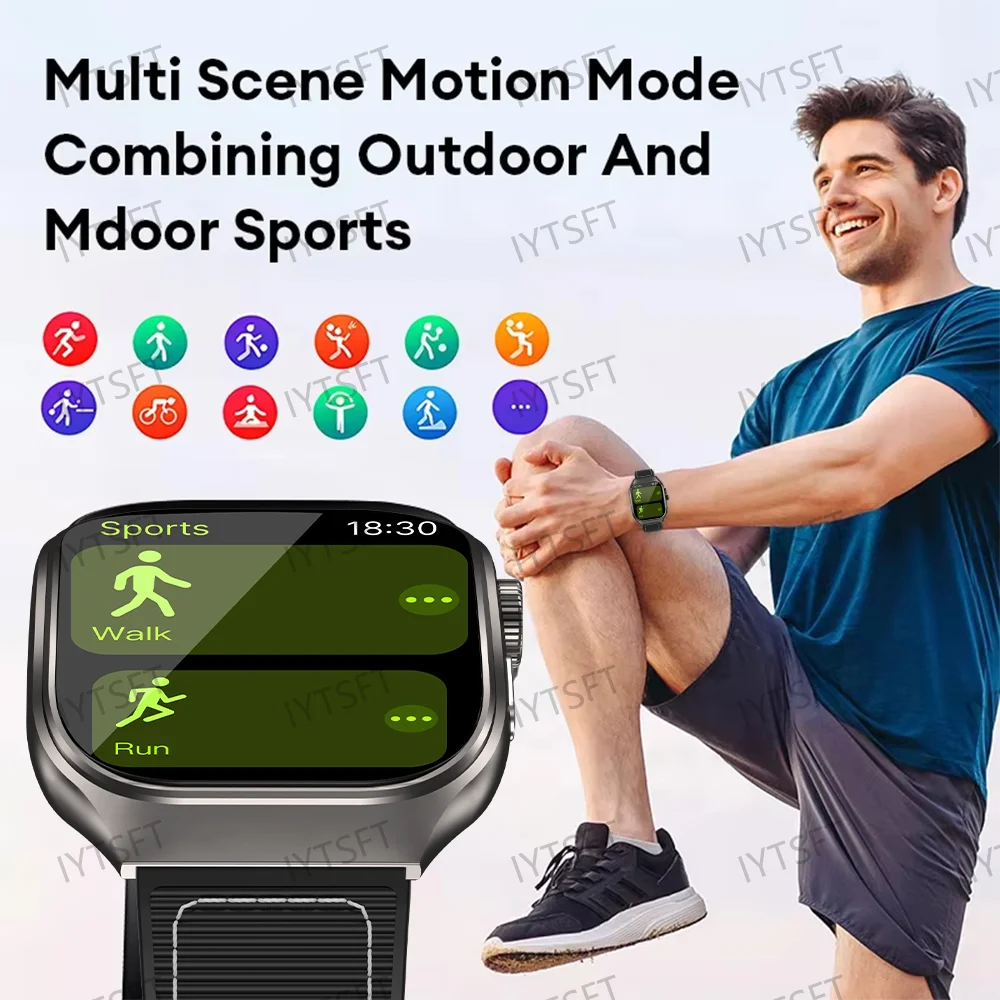 LAXASFIT 2.01 pouces écran incurvé montre intelligente pour hommes Bluetooth 5.3 HD appel plusieurs Modes de sport