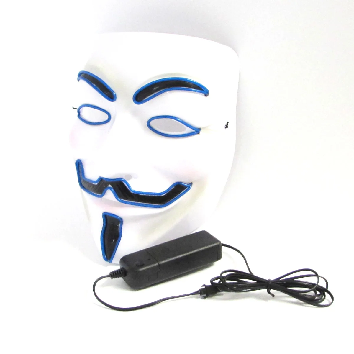 Masque LED lumineux Cool V pour Vendetta, plusieurs couleurs au choix, masque néon lumineux pour Halloween, cosplay et